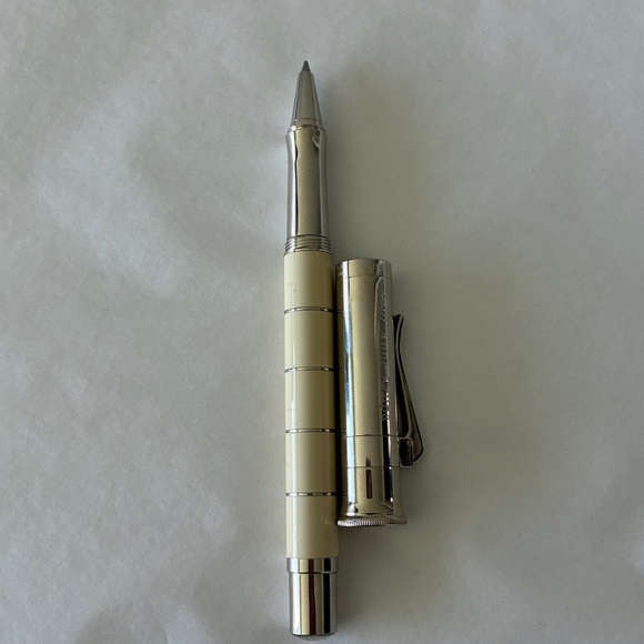 Graf Von Faber-Castell Luxury Ballpoint Pen With Ivory Resin and Chrome - Picture 7 of 10